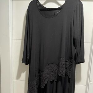 Chico's  Black Asymmetrical Lace Top